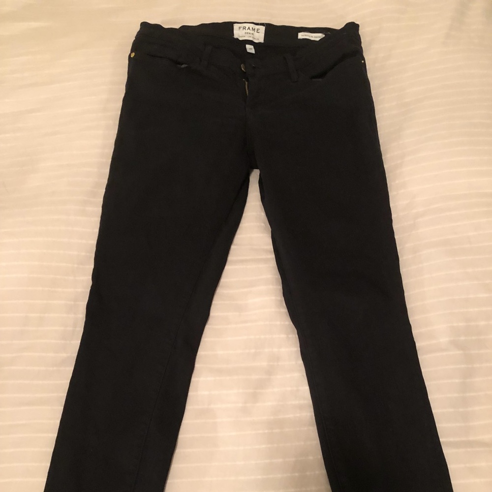 Frame - Black 'Le Skinny de Jeanne Crop' Jeans
